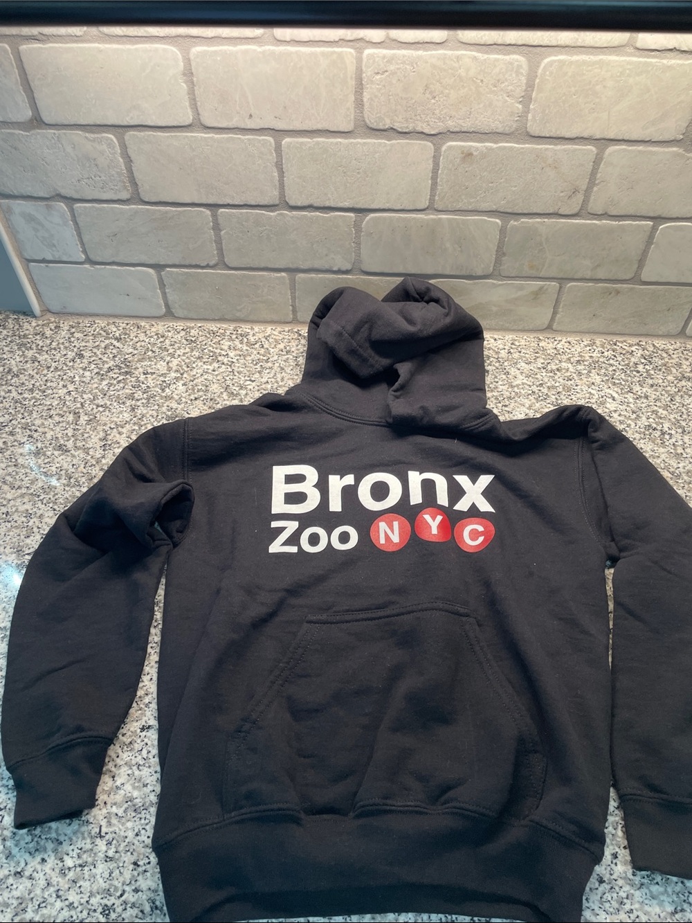 Bronx Black Zip-Up Style Hoodie with White and Red Logo